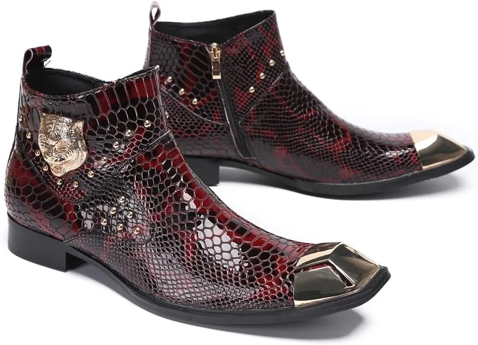 New Ankle Boots for Men Club Show Office Party for Business The First Layer of Cowhide Pure Genuine Leather