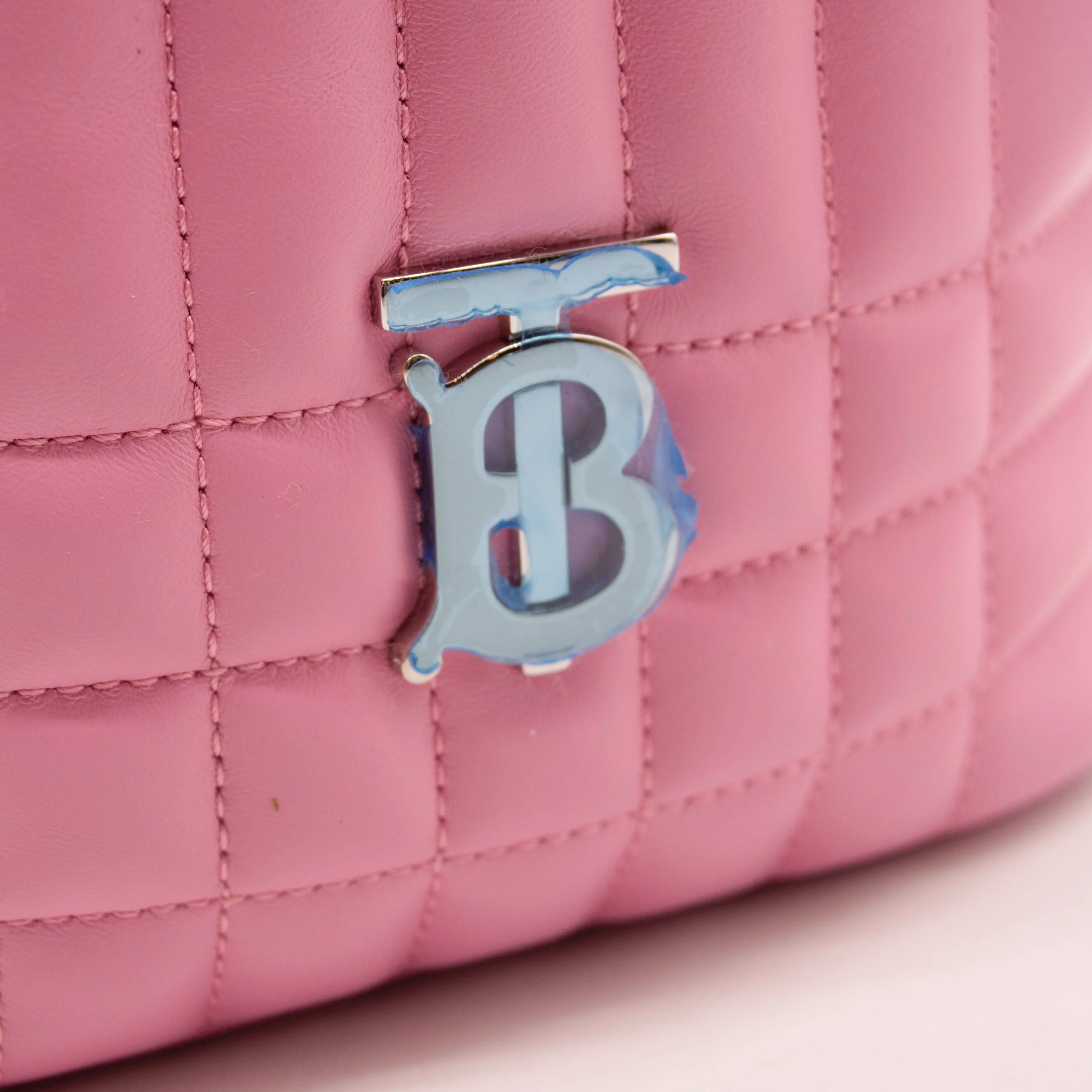 NEW Burberry Mini Lola Quilted Leather Backpack Pink TB