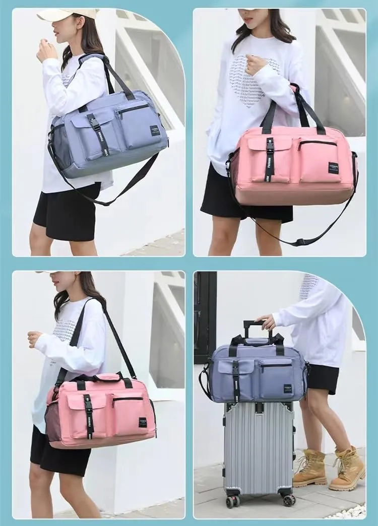 New Sports Tote Gym Travel Luggage Shopping Delivery Weekend Camping Overnight Bag (black)