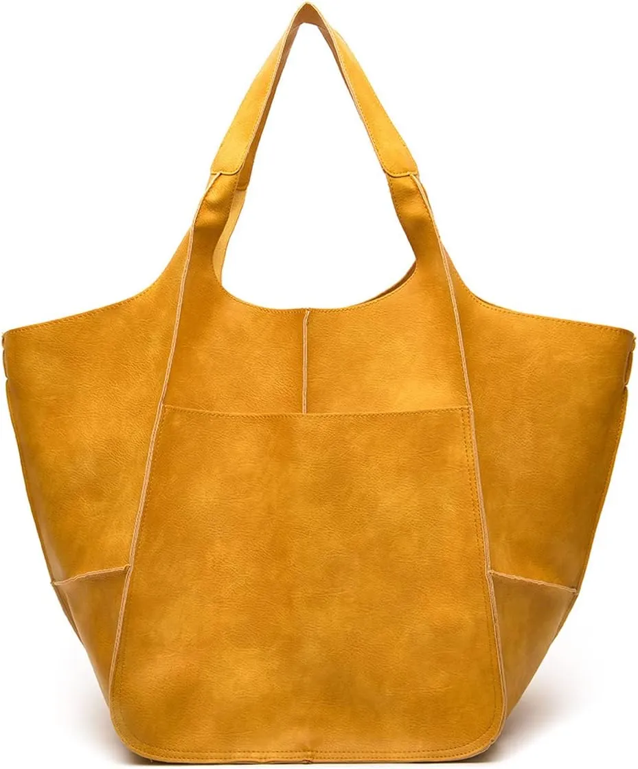 NICOLE & DORIS Large Carry on Handbags Oversized Tote Bags for Women Hobo and Shoulder Bags Soft PU Leather Shopping Bag