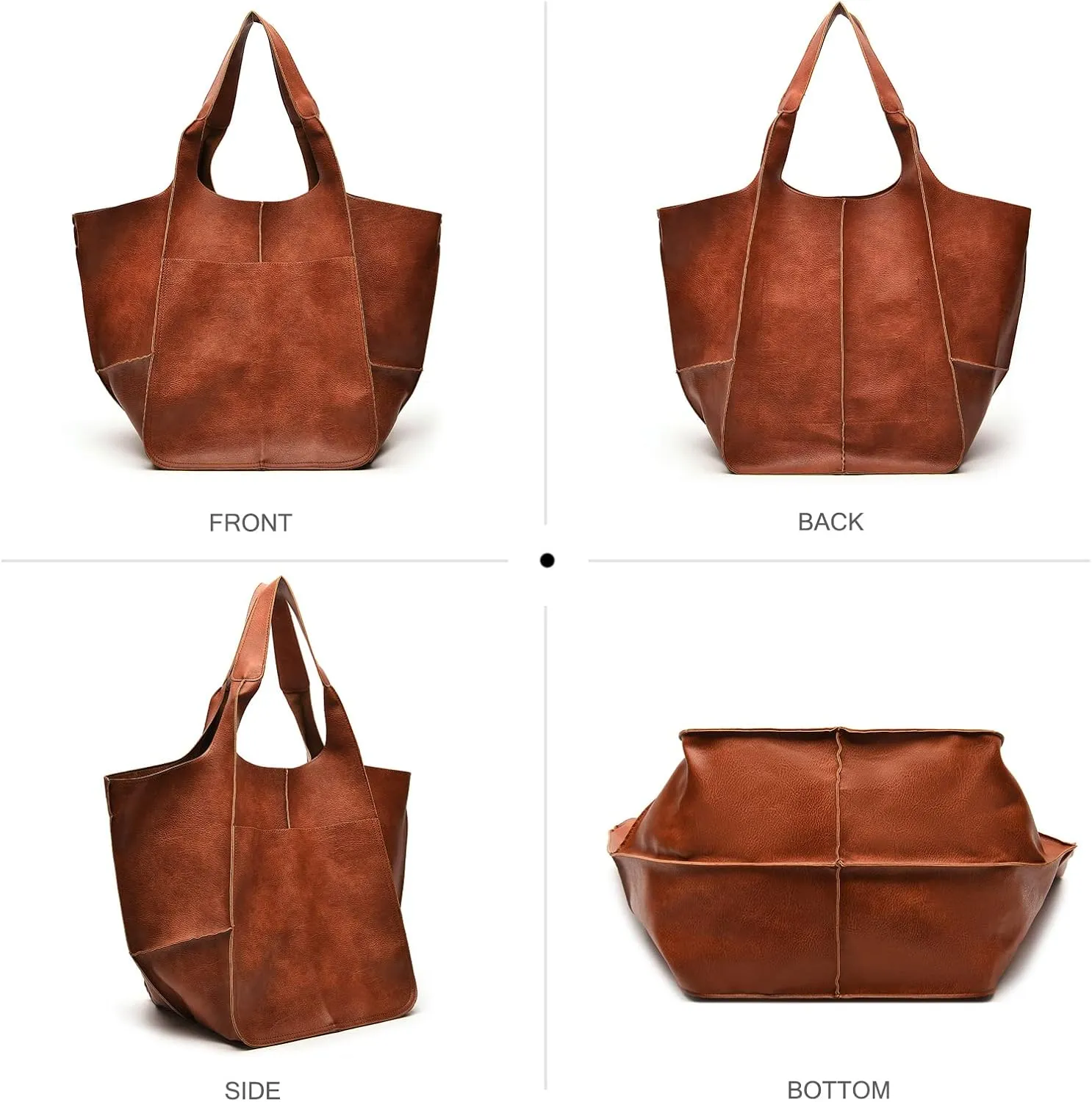 NICOLE & DORIS Large Carry on Handbags Oversized Tote Bags for Women Hobo and Shoulder Bags Soft PU Leather Shopping Bag