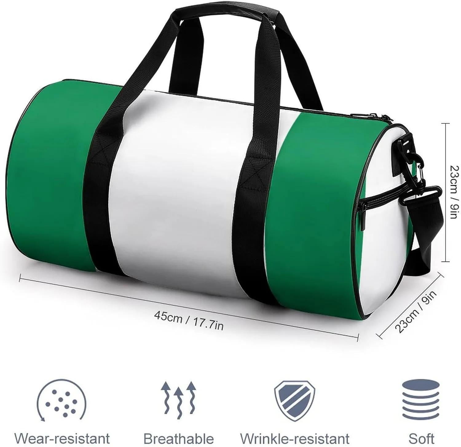 Nigeria Flag Sports Duffel Bag for Women Men with Wet Pocket Gym Bag