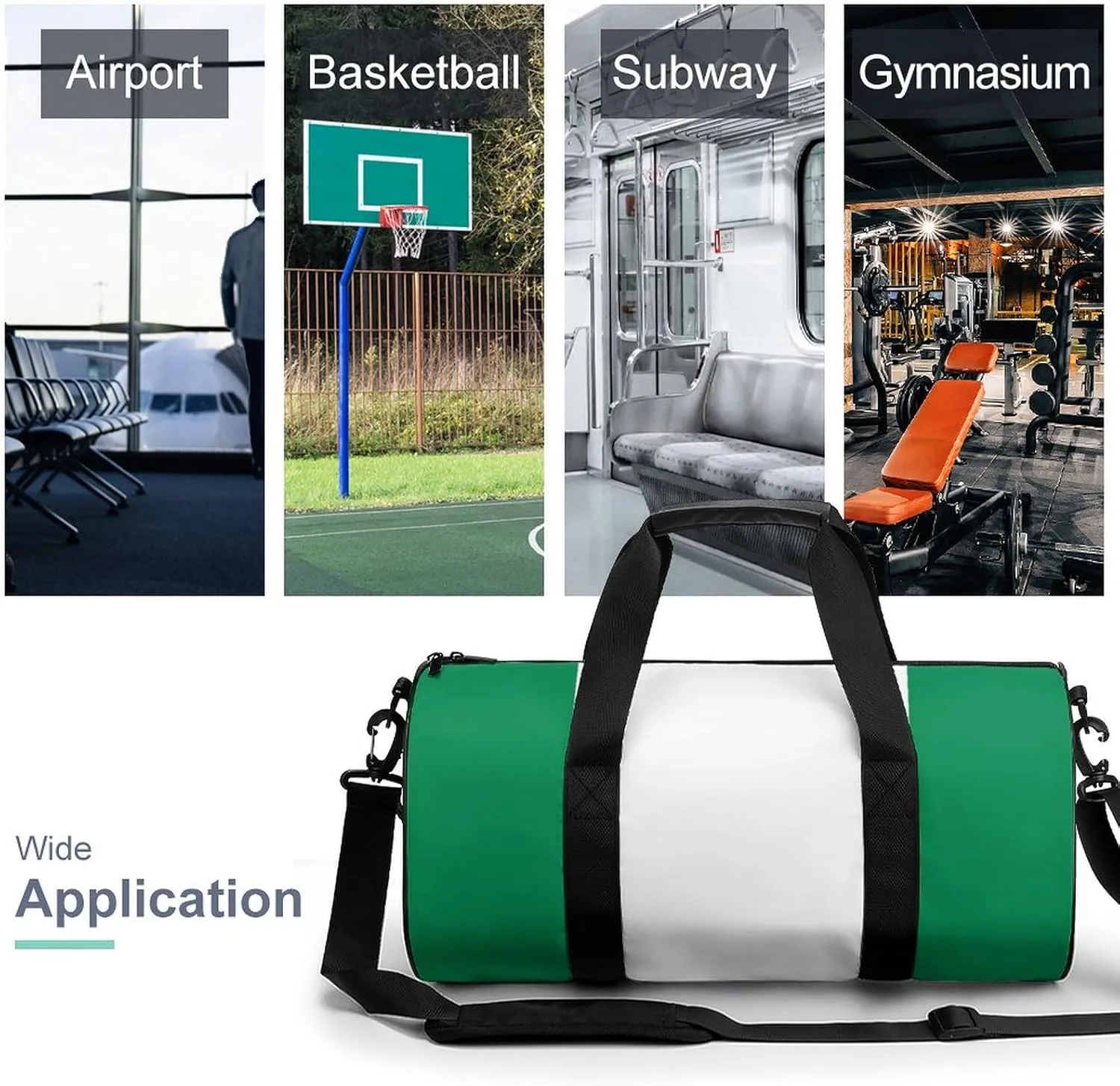 Nigeria Flag Sports Duffel Bag for Women Men with Wet Pocket Gym Bag
