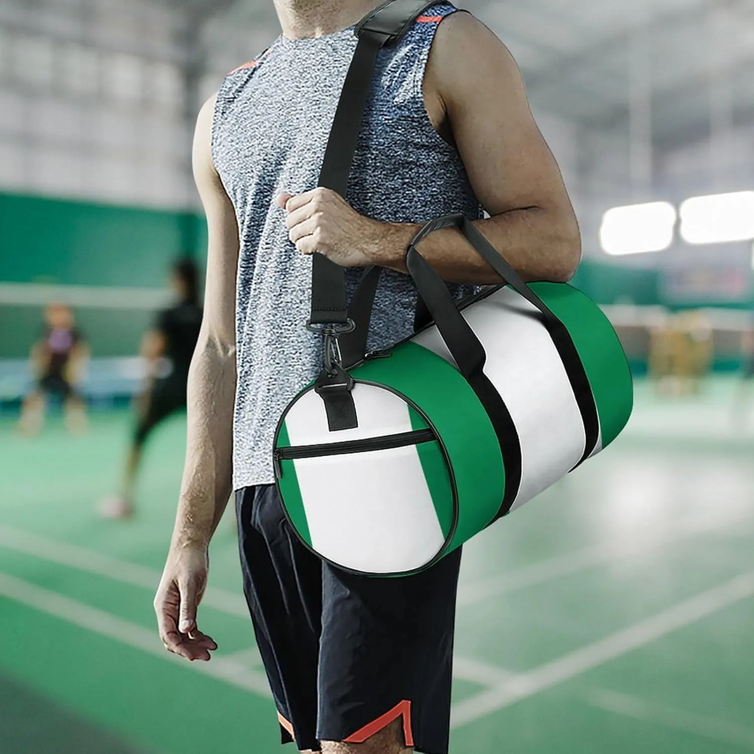 Nigeria Flag Sports Duffel Bag for Women Men with Wet Pocket Gym Bag