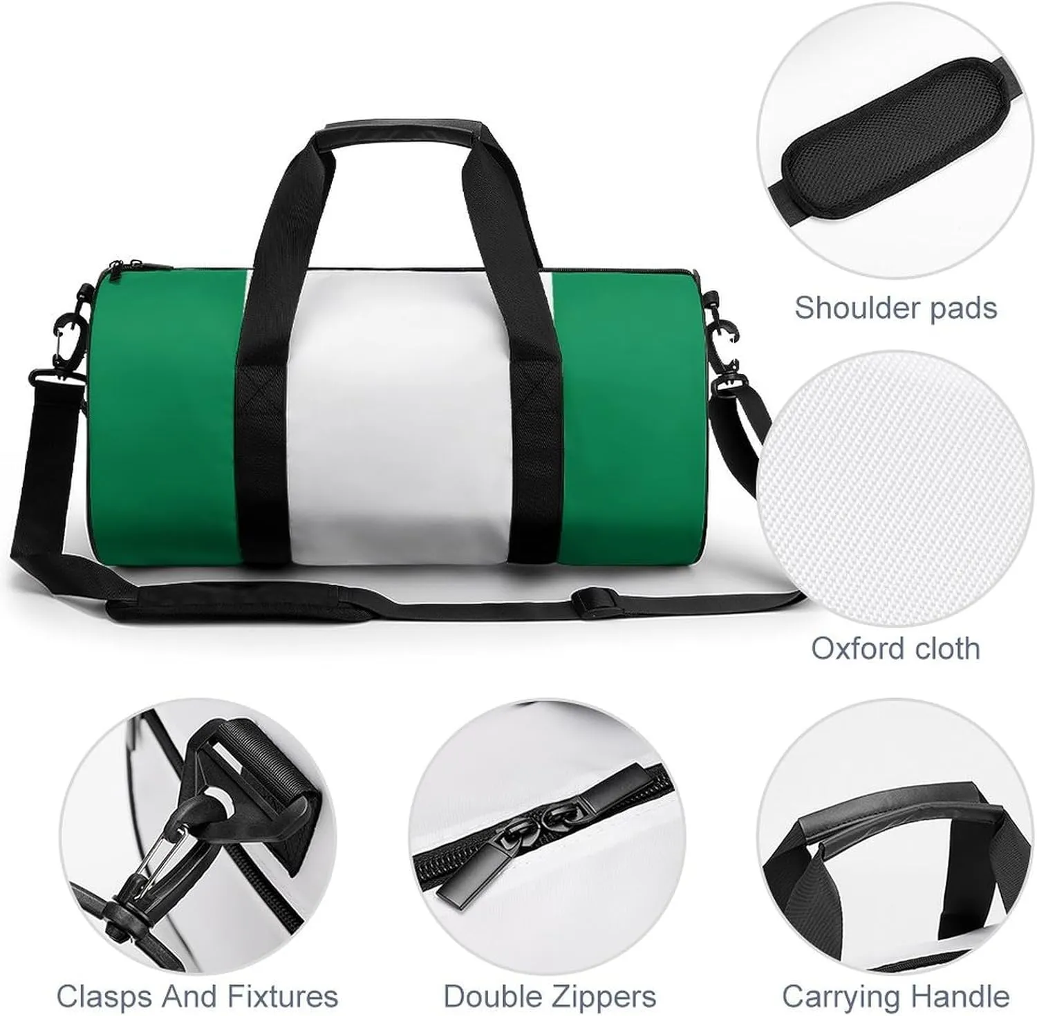Nigeria Flag Sports Duffel Bag for Women Men with Wet Pocket Gym Bag