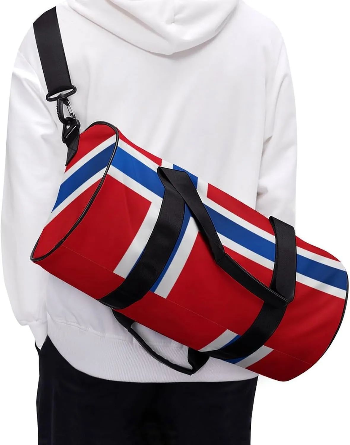 Norway Flag Large Capacity Gym Bag for Women Men with Wet Pocket Travel Duffel