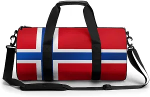 Norway Flag Large Capacity Gym Bag for Women Men with Wet Pocket Travel Duffel