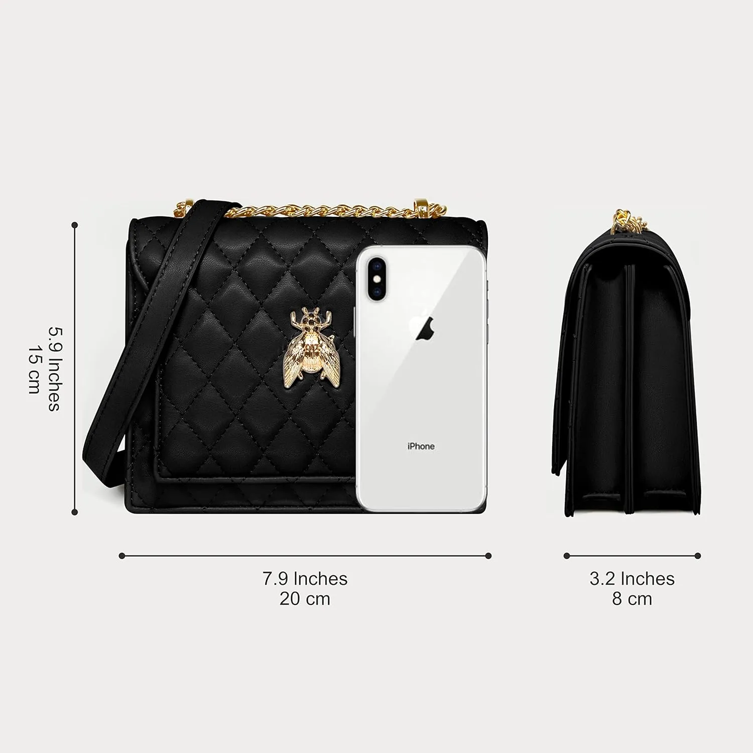 NPBAG Small Purse, Crossbody Bag for Women, Clutch Handbag Shoulder Bag with Metal Chain Strap, Designer Trendy Lady Wallet