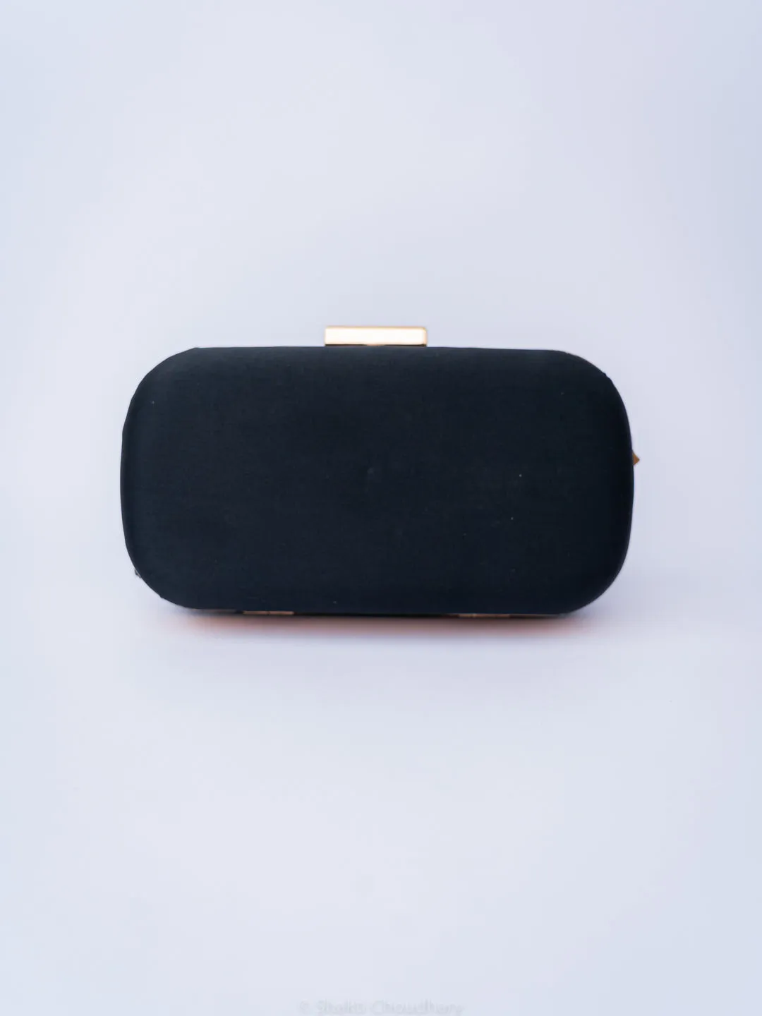 NR By Nidhi Rathi Black Brown Embellished Box Clutch