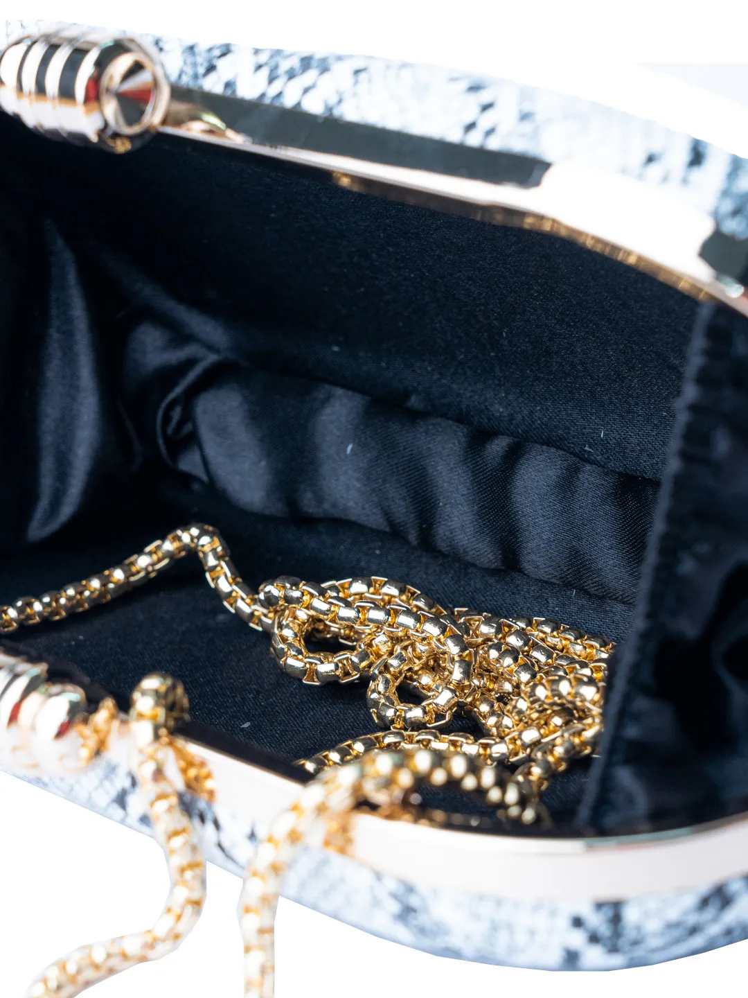 NR By Nidhi Rathi Blue Printed Embellished Box Clutch
