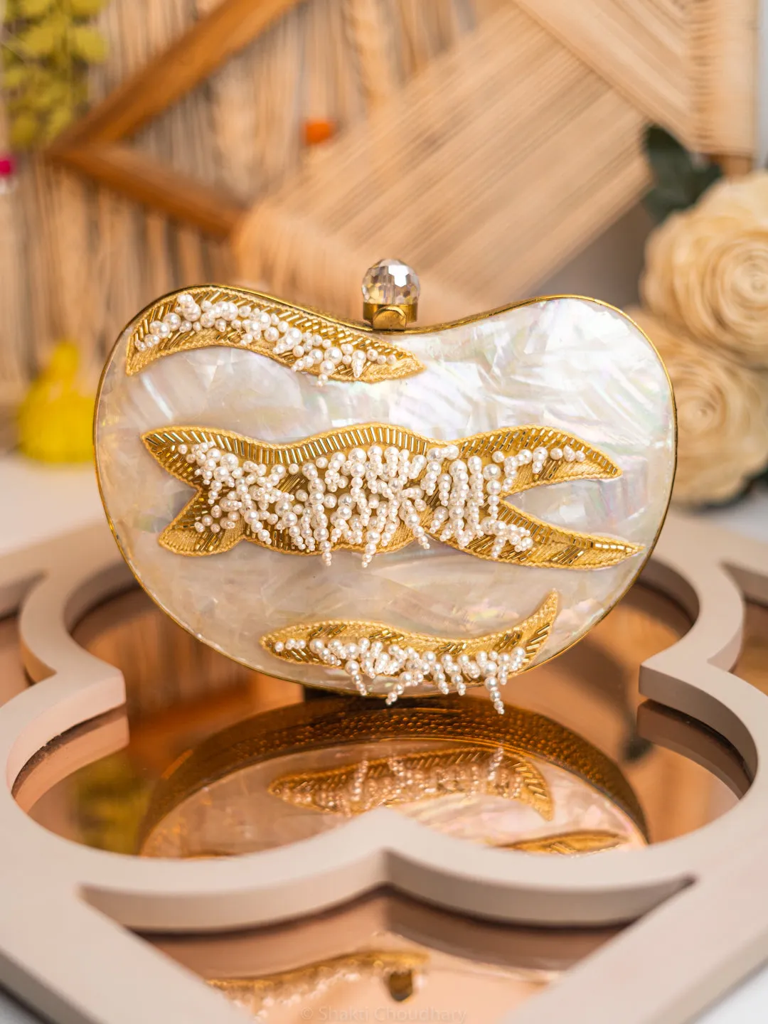 NR By Nidhi Rathi Embellished Box Clutch