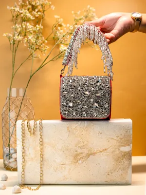 NR By Nidhi Rathi Embellished Foldover Clutch