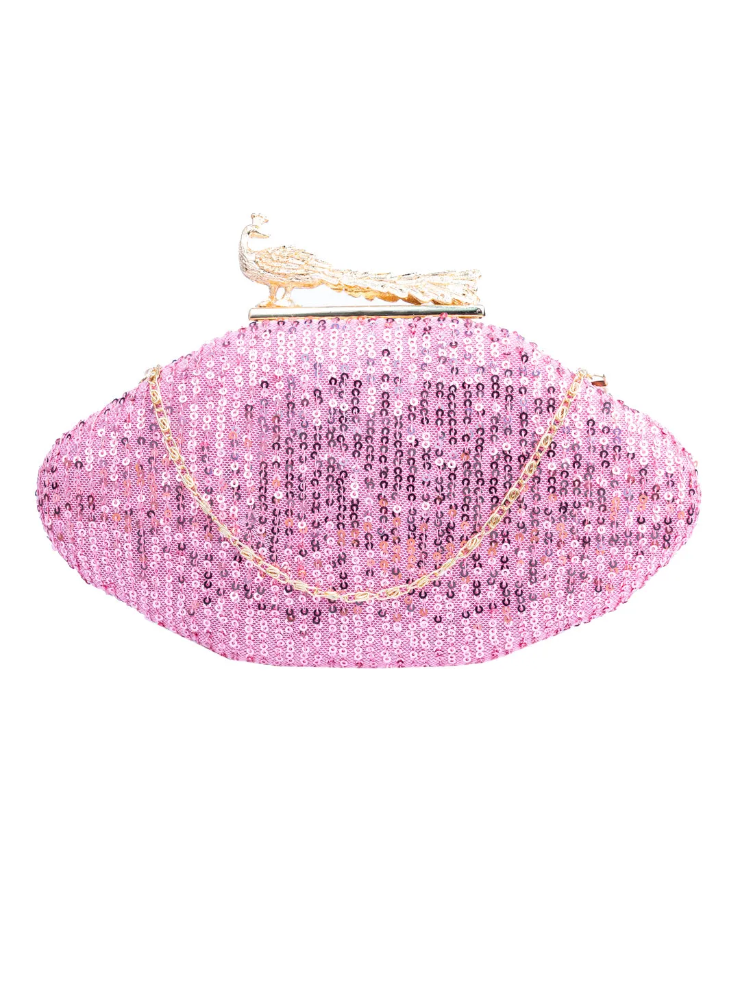 NR By Nidhi Rathi Pink Embellished Box Clutch