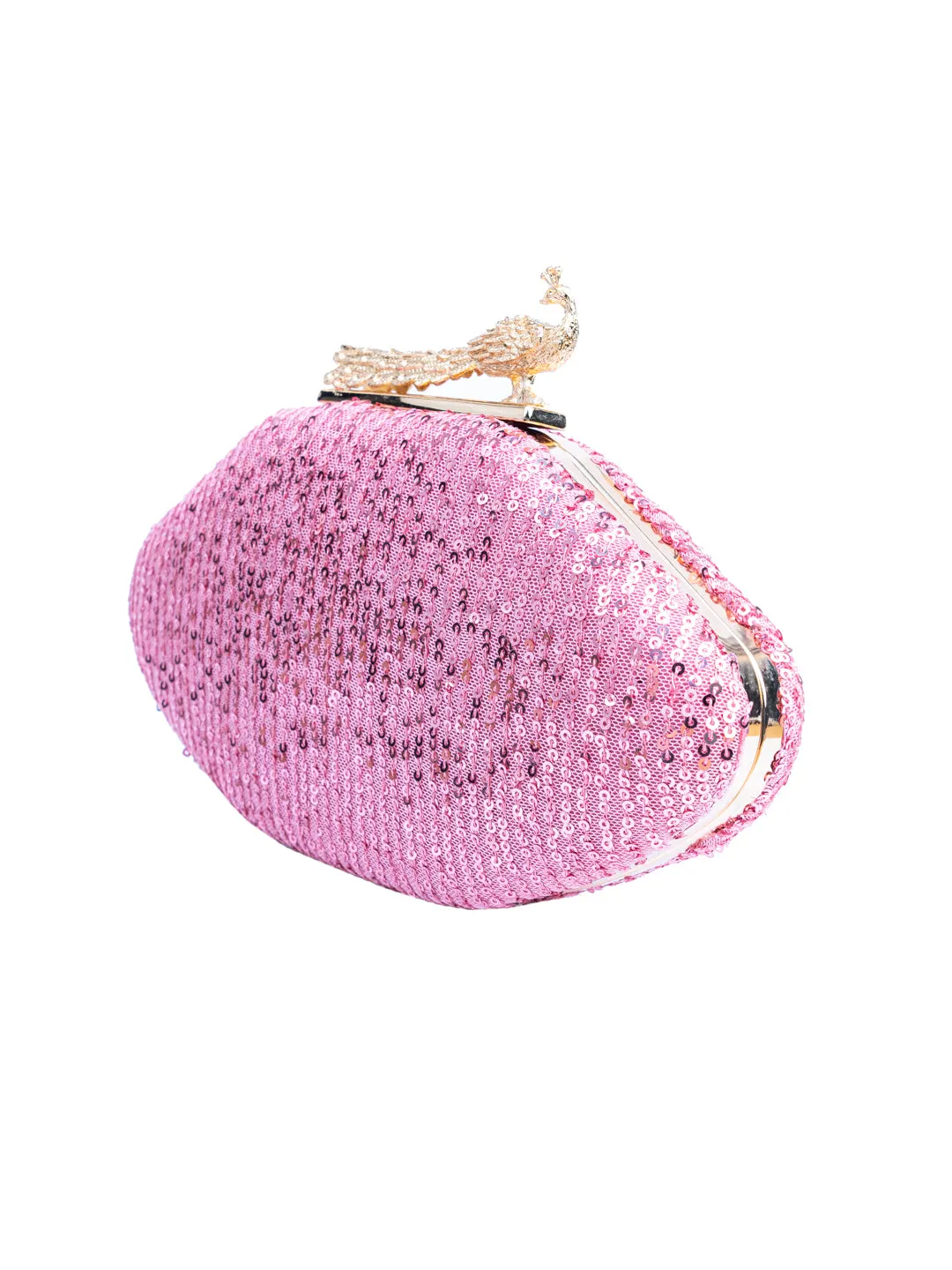 NR By Nidhi Rathi Pink Embellished Box Clutch