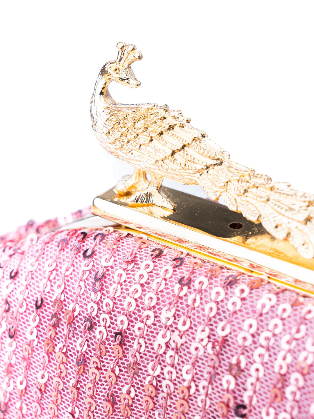 NR By Nidhi Rathi Pink Embellished Box Clutch