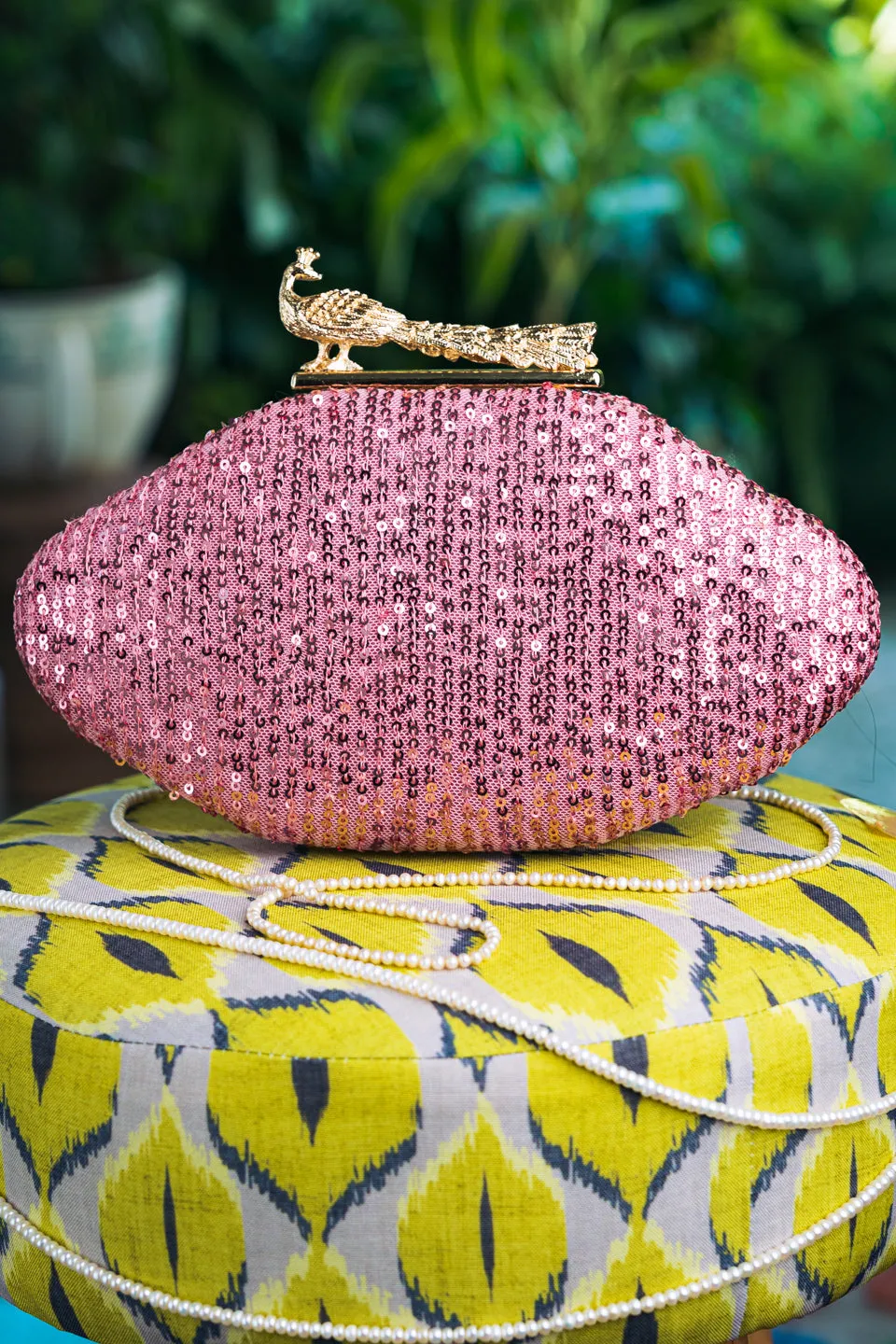 NR By Nidhi Rathi Pink Embellished Box Clutch