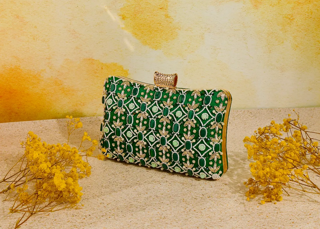 NR By Nidhi Rathi Stone Embellised Clutch Bag