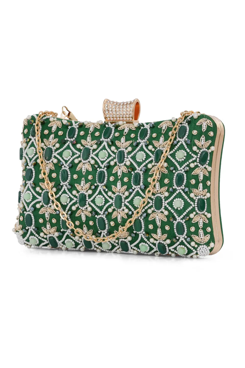 NR By Nidhi Rathi Stone Embellised Clutch Bag