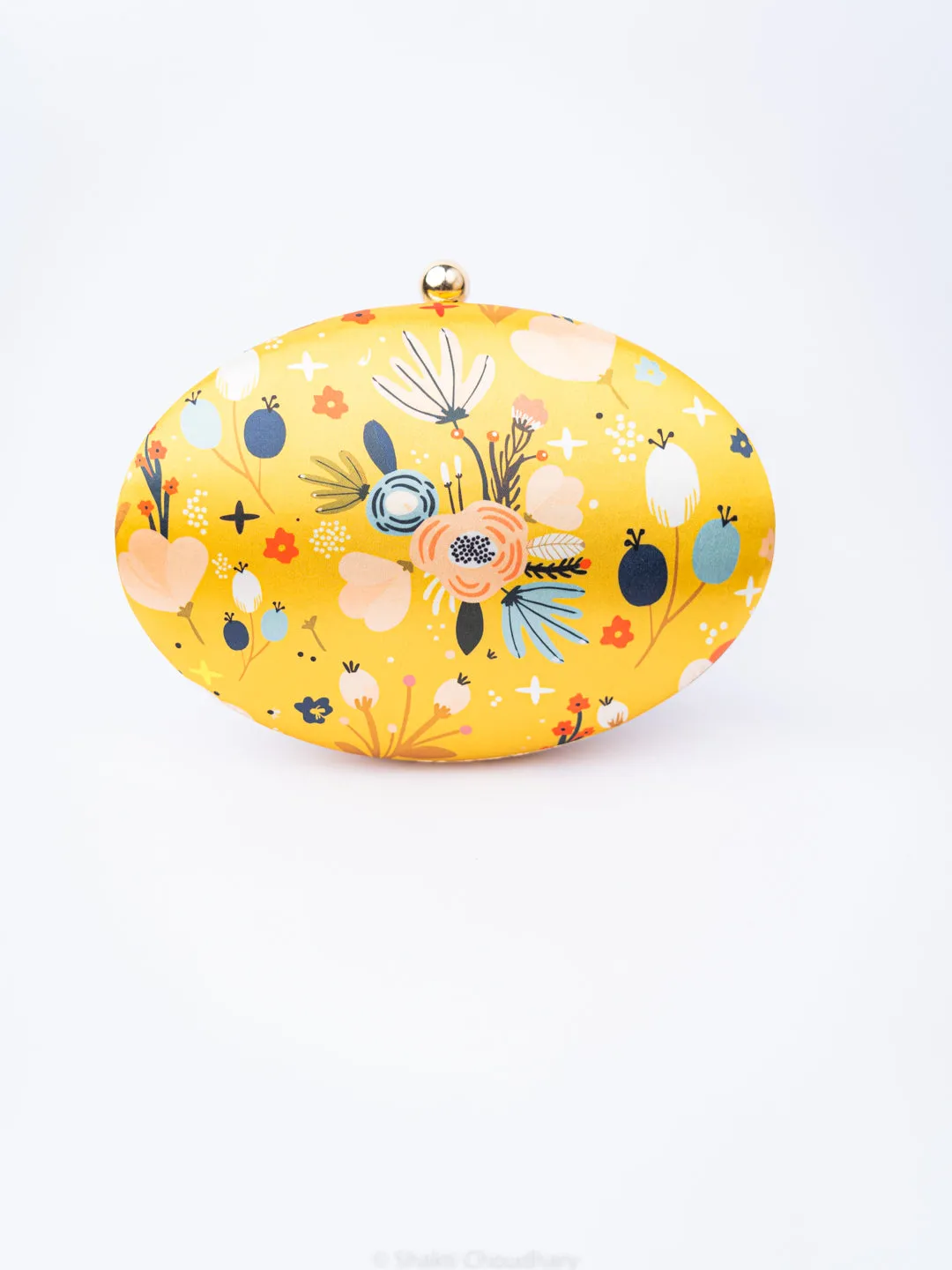 NR By Nidhi Rathi Yellow Red Embellished Box Clutch