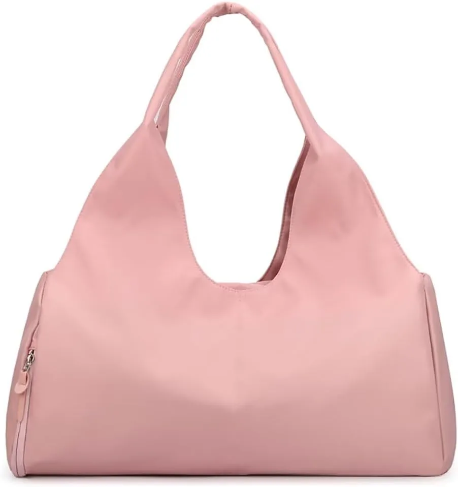 Nylon Gym Bag for Women Water Resistant Travel Duffle Bag Lightweight Sport Tote Handbag with Dry Wet Separated Pocket
