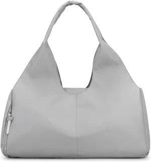 Nylon Gym Bag for Women Water Resistant Travel Duffle Bag Lightweight Sport Tote Handbag with Dry Wet Separated Pocket