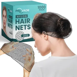 Nylon Hair Nets for Women & Men | Case of 1000 | 24" Honeycomb Mesh Hair Net for Food Service, Medical & Industrial Use - Breathable & Sturdy for Bun Hair, Most Long & Short Hair- Latex Free