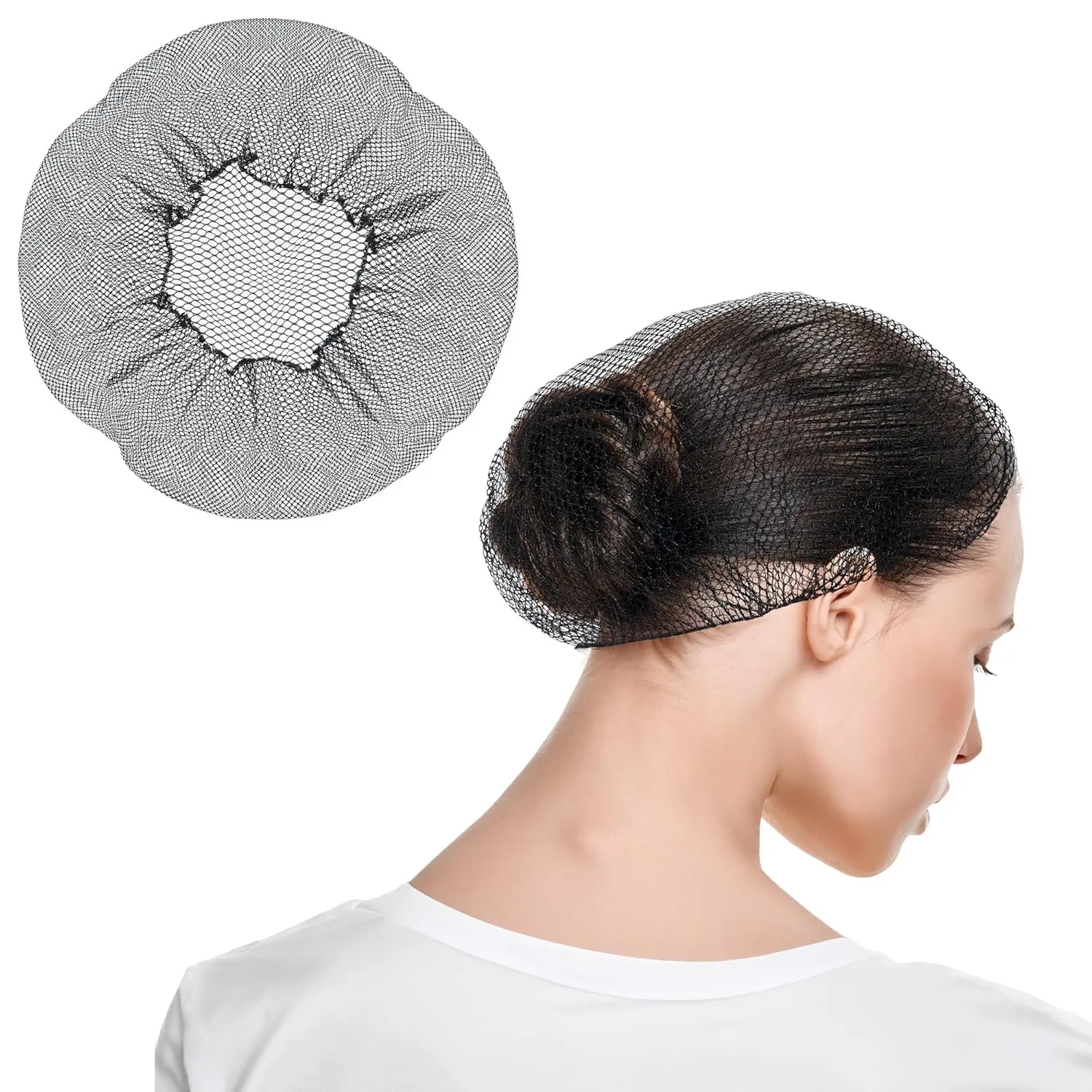 Nylon Hair Nets for Women & Men | Case of 1000 | 24" Honeycomb Mesh Hair Net for Food Service, Medical & Industrial Use - Breathable & Sturdy for Bun Hair, Most Long & Short Hair- Latex Free