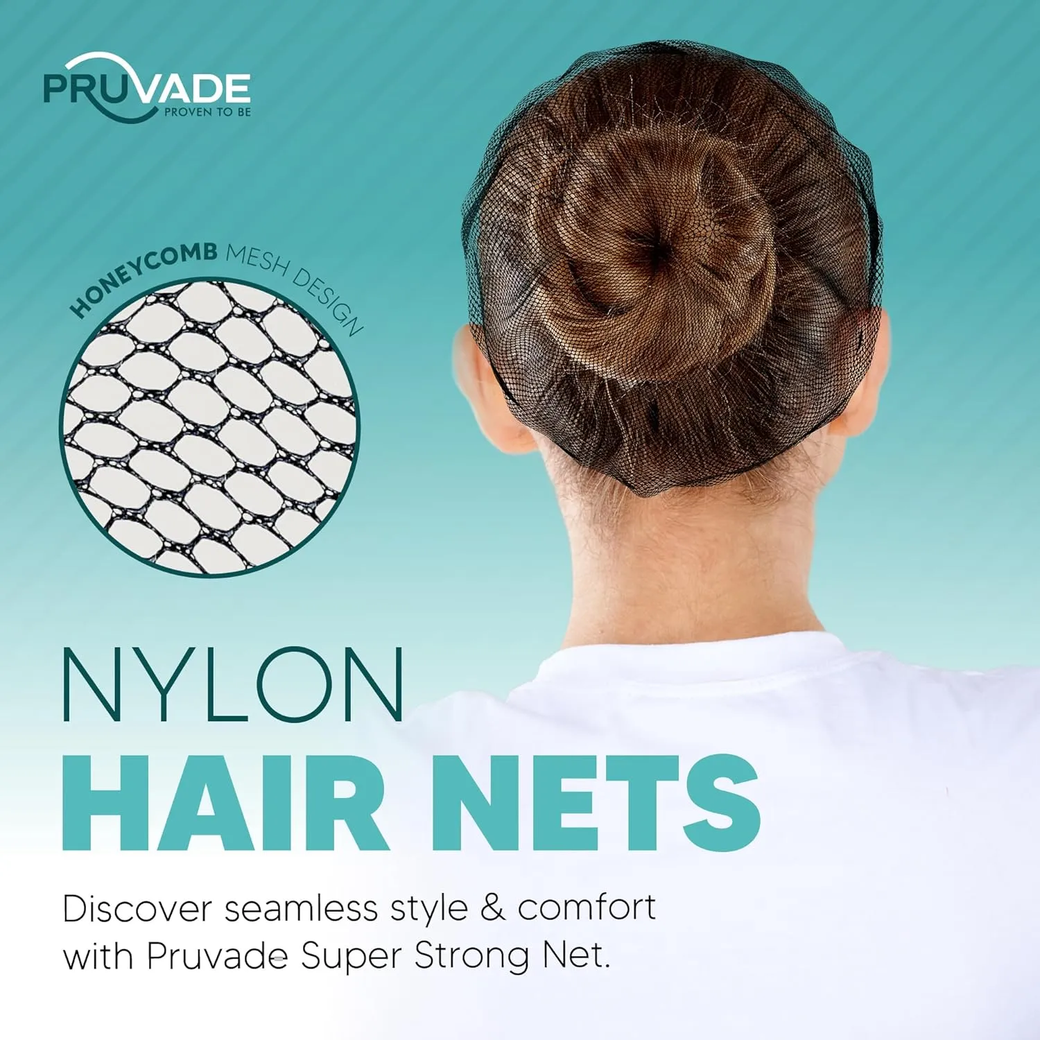 Nylon Hair Nets for Women & Men | Case of 1000 | 24" Honeycomb Mesh Hair Net for Food Service, Medical & Industrial Use - Breathable & Sturdy for Bun Hair, Most Long & Short Hair- Latex Free