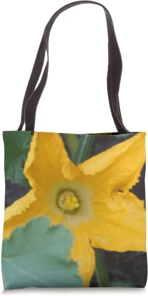 Orange-Yellow Courgette Flower Shrub Photograph Tote Bag