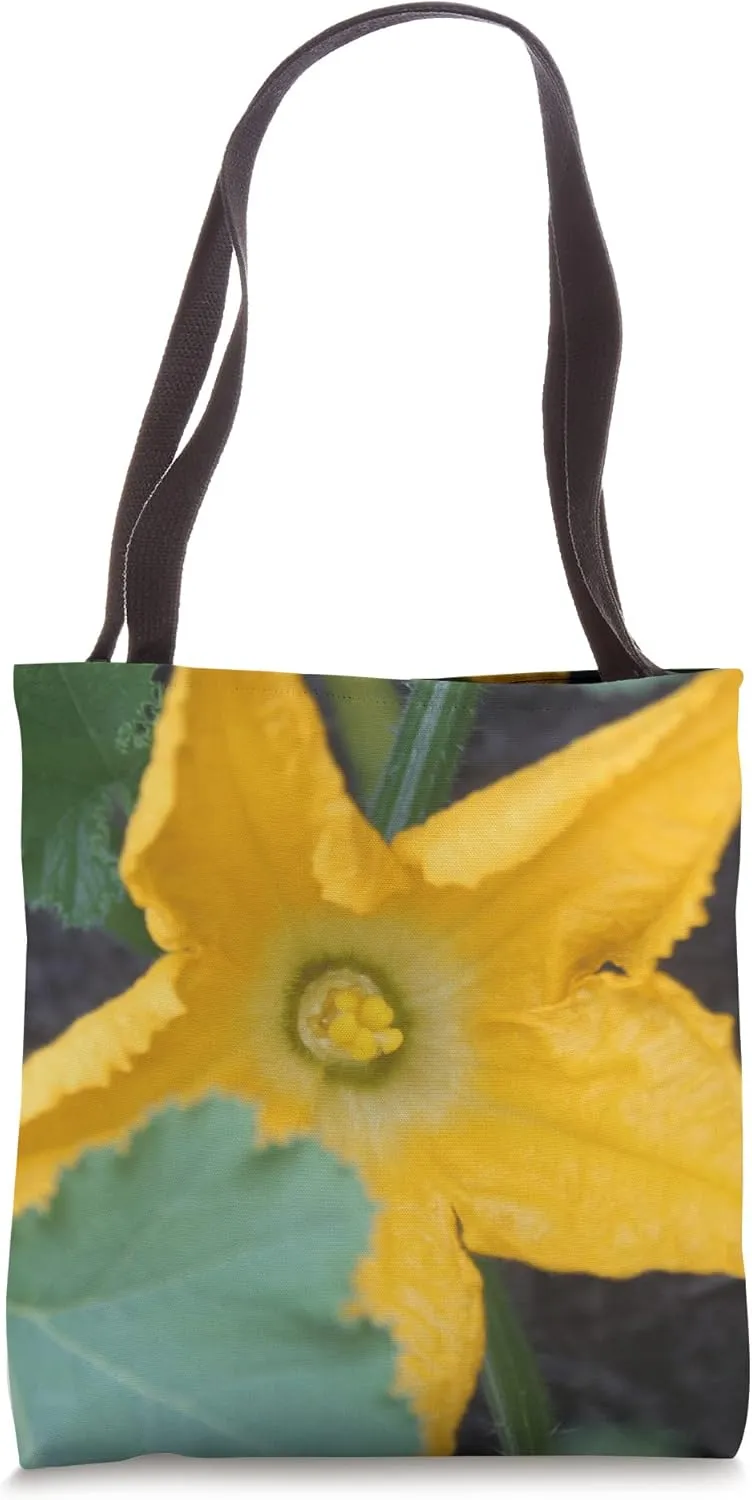Orange-Yellow Courgette Flower Shrub Photograph Tote Bag