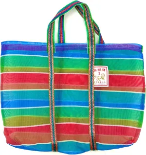 Original Taiwanese Handmade GA JI DAI Foldable Mesh Tote Bag - Durable, Breathable and Waterproof Handcrafted Bag for Groceries, Beach, Picnic, Shopping, and Travel in Size 3 Small