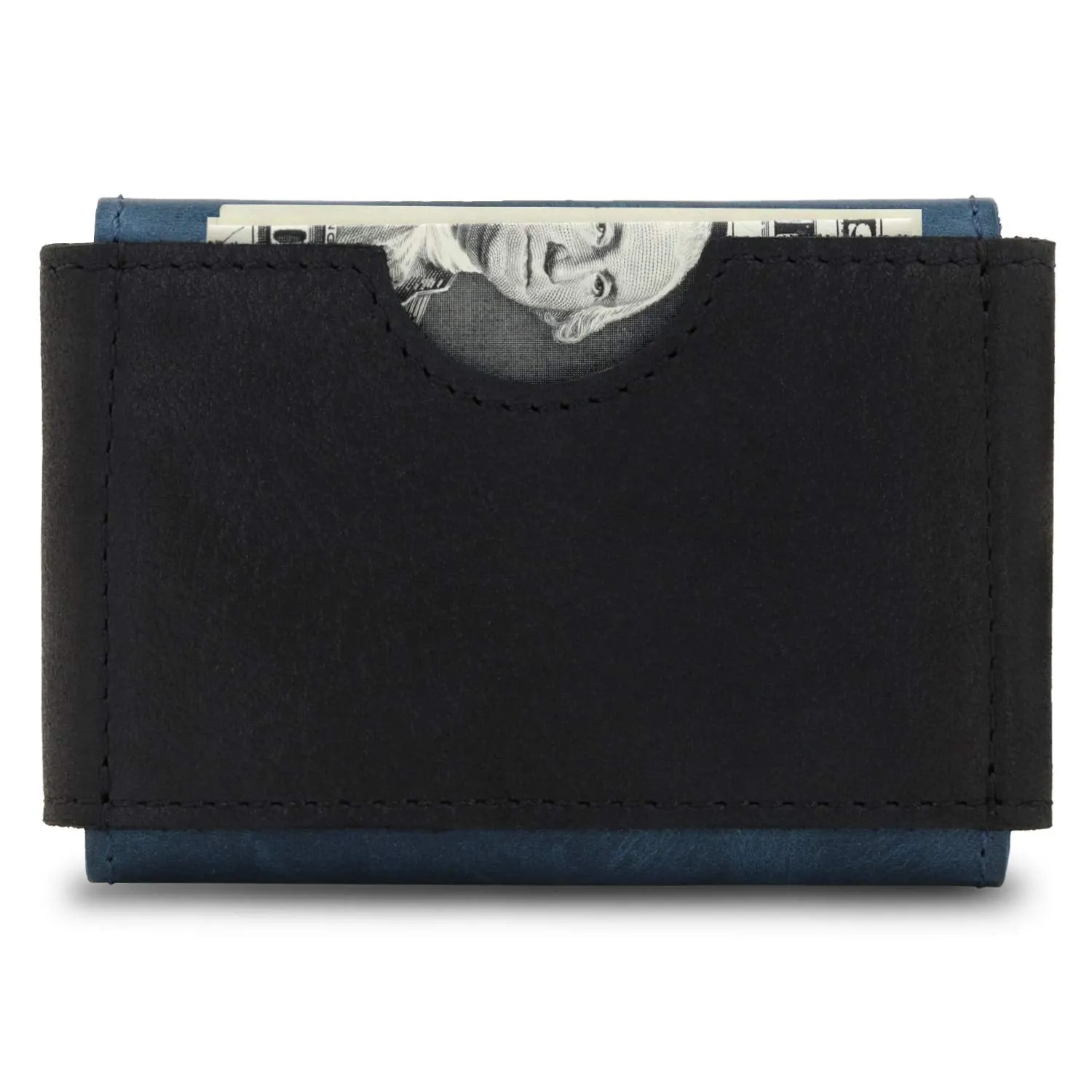 Otto Angelino Genuine Leather Credit and Business Card Case with Snap Fastener Closure - Unisex