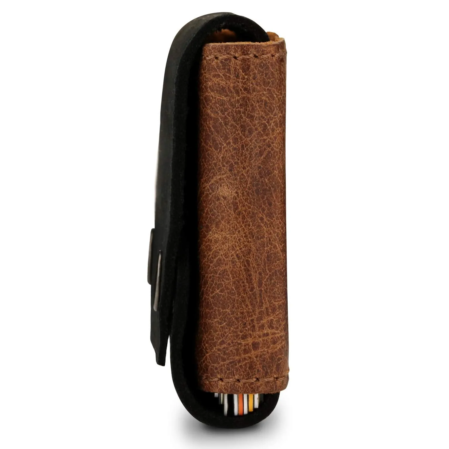 Otto Angelino Genuine Leather Credit and Business Card Case with Snap Fastener Closure - Unisex