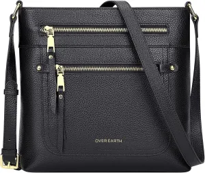 Over Earth Crossbody Bags for Women Leather Purses for Ladies with Multiple Pockets