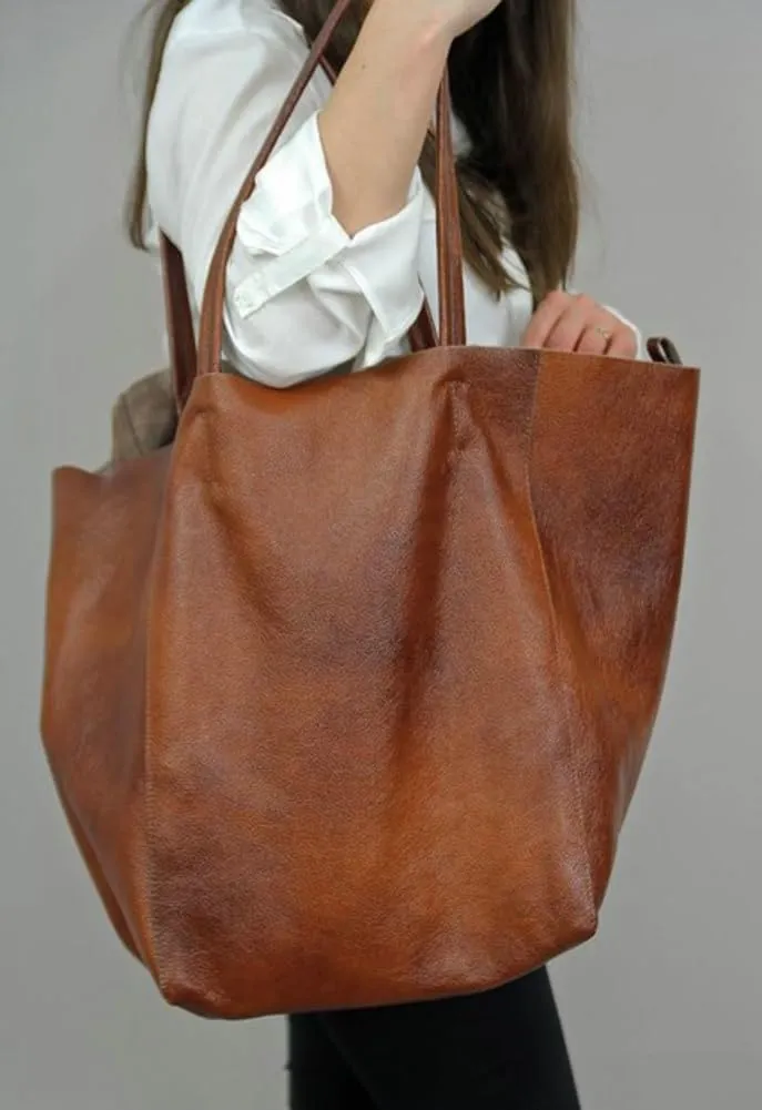 Oversized Work Tote Bag for Women Soft PU Leather Shoulder Satchel Messenger Bag Handbag Travel Purse 2pcs