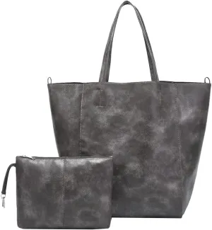 Oversized Work Tote Bag for Women Soft PU Leather Shoulder Satchel Messenger Bag Handbag Travel Purse 2pcs