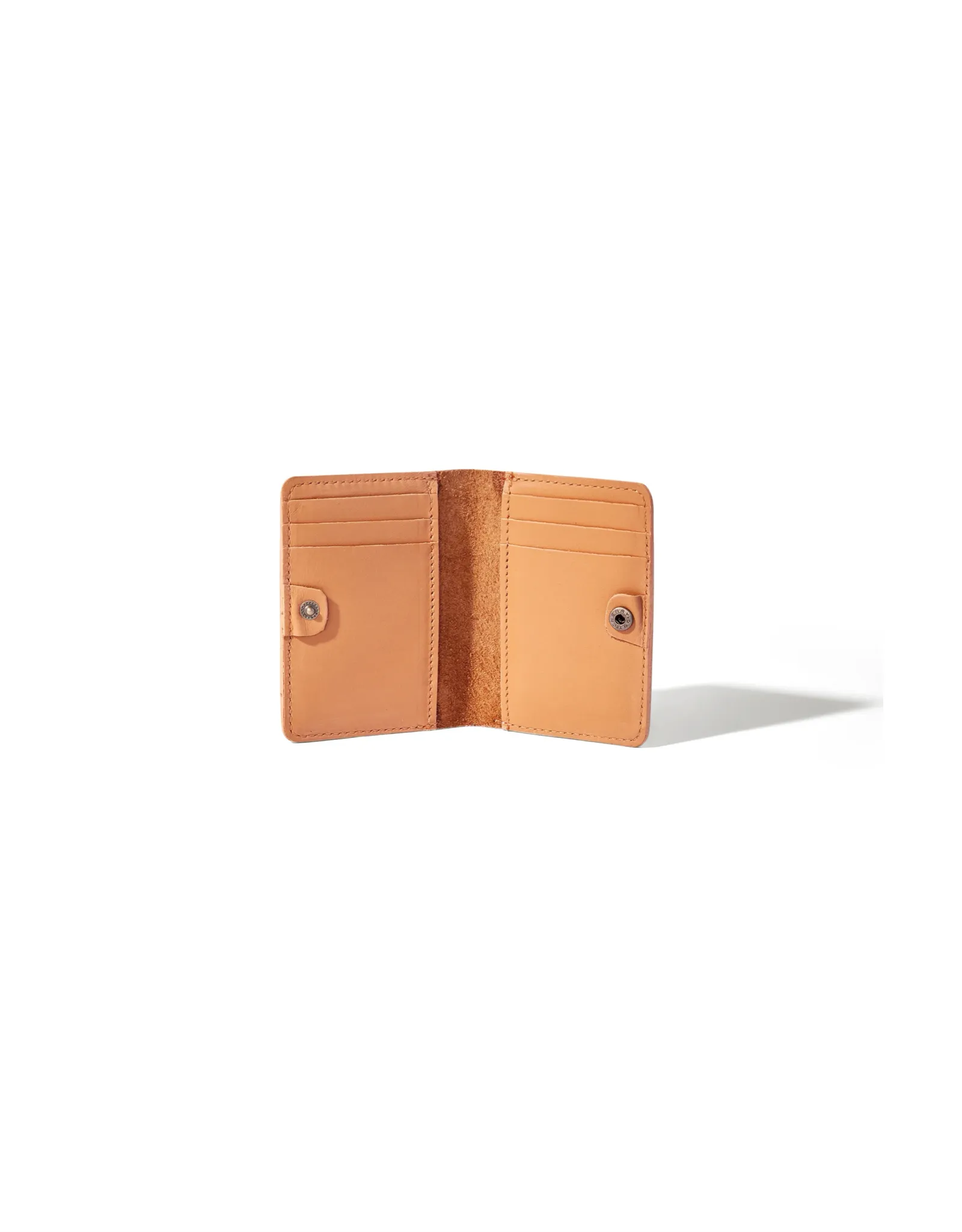 Ozzie Leather Card Wallet in Almond Tan