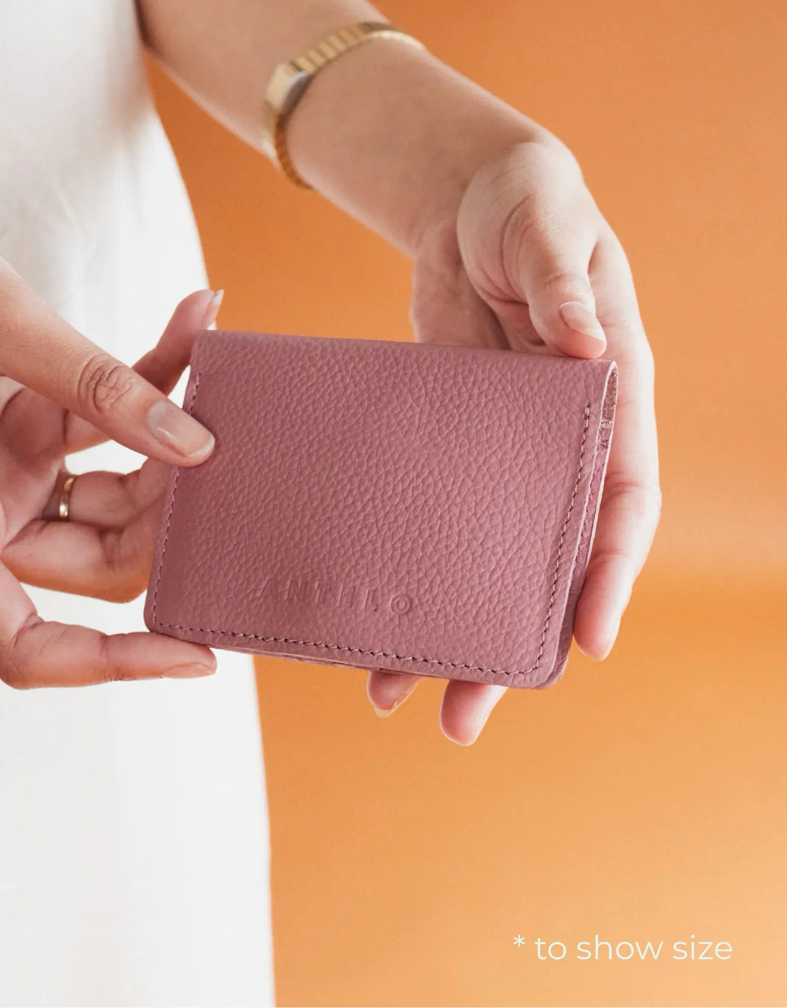 Ozzie Leather Card Wallet in Almond Tan