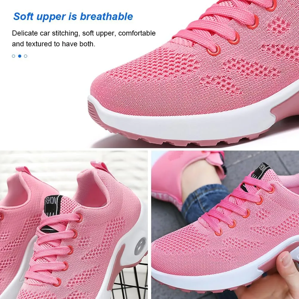 Padgene Womens Sneakers Air Cushion Running Shoes Lightweight Tennis Walking Shoes Mesh Breathable Gym Work Fashion Sneakers Athletic Comfortable Casual