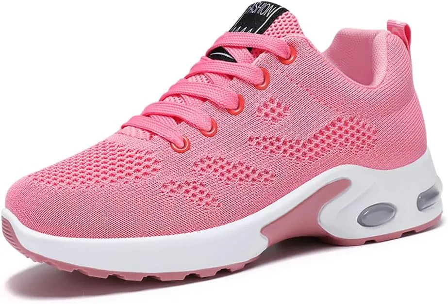 Padgene Womens Sneakers Air Cushion Running Shoes Lightweight Tennis Walking Shoes Mesh Breathable Gym Work Fashion Sneakers Athletic Comfortable Casual