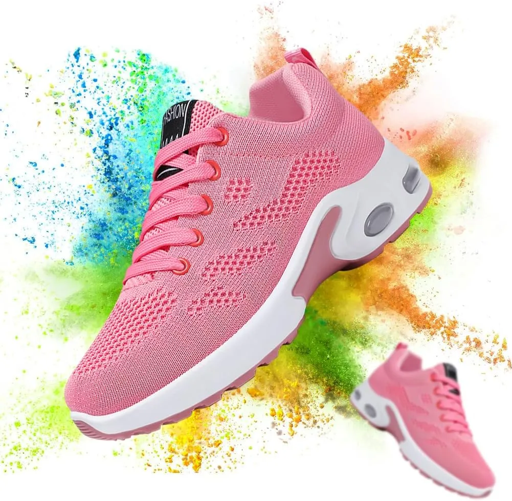 Padgene Womens Sneakers Air Cushion Running Shoes Lightweight Tennis Walking Shoes Mesh Breathable Gym Work Fashion Sneakers Athletic Comfortable Casual
