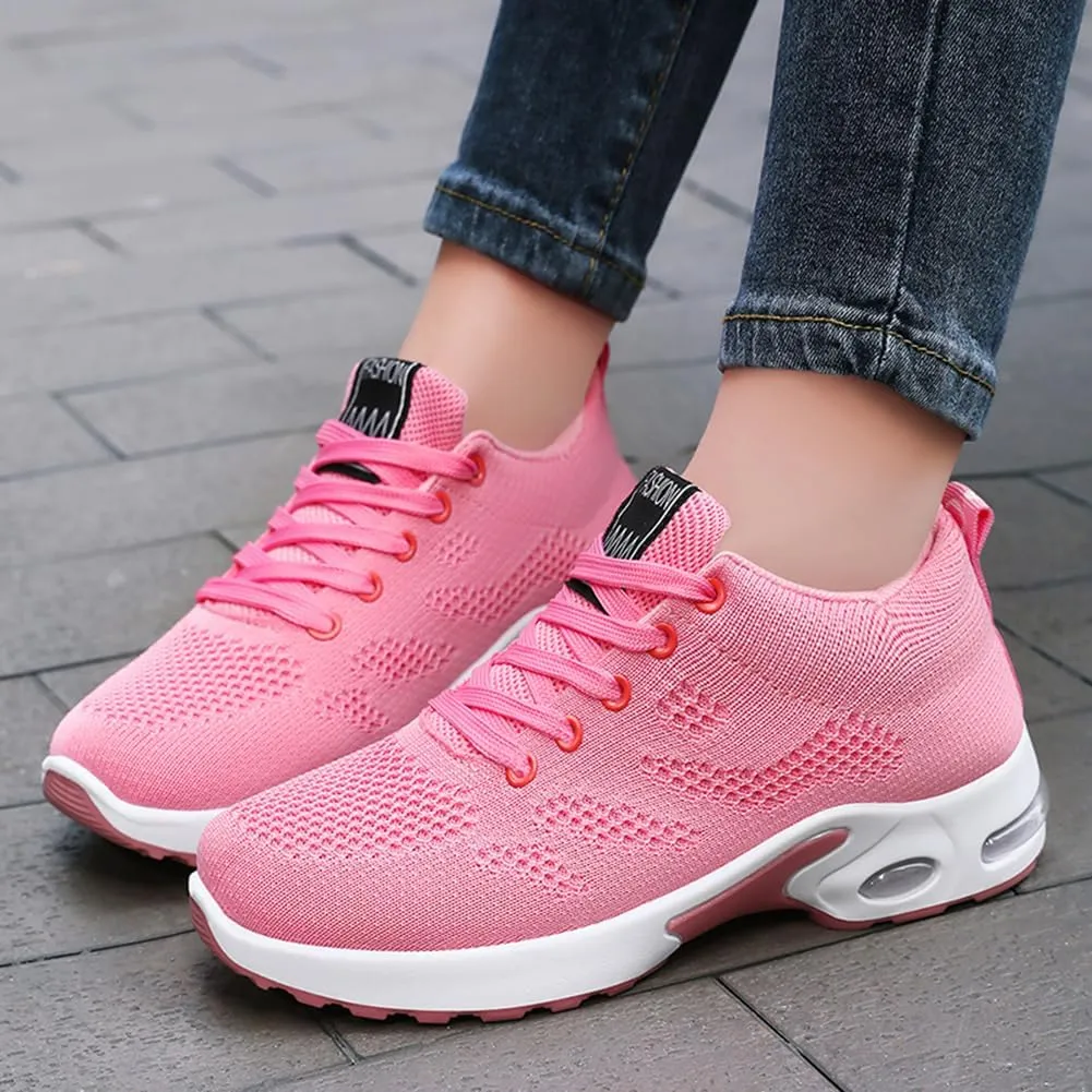 Padgene Womens Sneakers Air Cushion Running Shoes Lightweight Tennis Walking Shoes Mesh Breathable Gym Work Fashion Sneakers Athletic Comfortable Casual