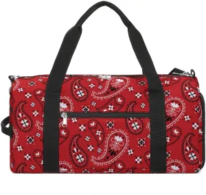 Paisleys-bandana Pattern Sports Tote Gym Bag for Women Men, Overnight Bag with Shoe Compartment Water Resistant