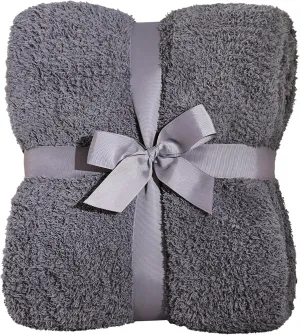 Panku Ultra Soft Cozy Knit Throw Blanket for Couch and Bed, Knitted Luxury Cozy Warm Fleece Blanket Throw, Plush Fluffy and Fuzzy Blankets for Gift (50x60 Inches, Dove Grey)