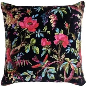 PARADISE VELVET CUSHION BLACK
