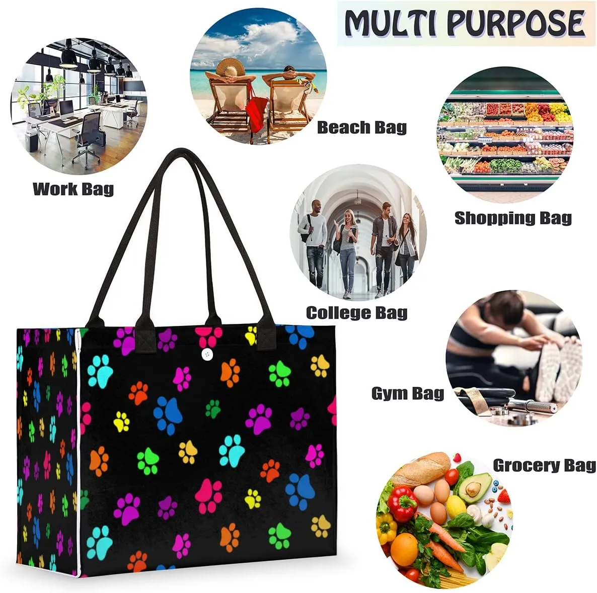 Pardick Women's Tote Bag - Reusable Travel, Work, Shopping, Pool & Beach Bag