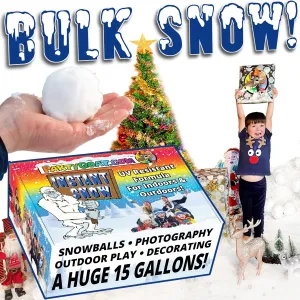 PARTY GOAT Bulk Fake Snow Powder for Outdoor & Indoor use. 39oz Makes 15 Gallons of Instant Snow for Sensory Play. Make Artificial Snowballs. Just Add Water. Magic Fun for Kids