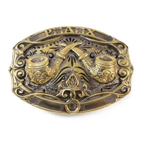 Pax Vobiscum Tobacco pipes solid brass belt buckle