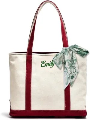 Personalized Canvas Tote Bag Custom Jumbo Sized Embroidered Name Beach Tote Bag Bulk Reusable Grocery Pack Gifts For Women