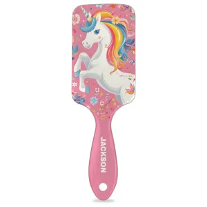 Personalized Cute-Unicorn Detangler-Hair-Brush for Girls-Kids,Glides Through Tangles Comb,Custom Name Hair Brushes for All Hair Types Wet/Dry/Curly/Thick Hair - Pink
